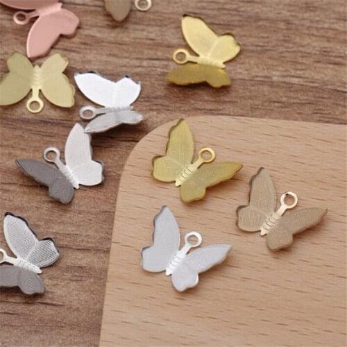 BASEHOME 100pcs/lot 11x13mm Butterfly Charms Silver Color Animal Shape Jewelry Findings DIY Necklace Bracelet Handmade