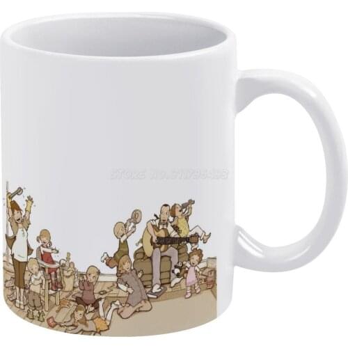 My Childhood White Mug 11oz Funny Ceramic Coffee Tea Milk Cups Family Music Childhood Guitar Jamboree Happy Children Dad Mum Bro