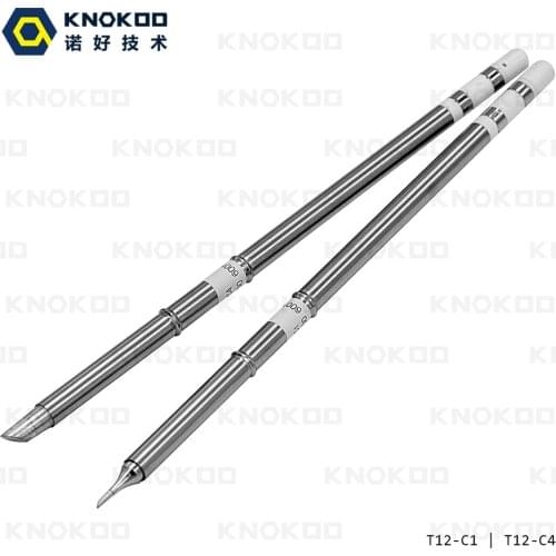 KNOKOO Lead free replacement solder iron tips T12-C1 T12-C4 T12-C08 for FX951/FX 952 solder station FM2027/FM2028 Iron