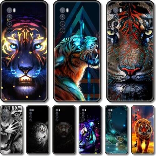 Tiger Phone Case For Huawei Nova 2 3 4 5 6 7 8 SE i E Pro Lite black cell shell