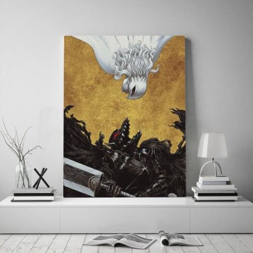 Berserk Guts Griffith anime Framed Wooden Frame Canvas poster Painting wall Art decor Living room Study Home Decoration Prints