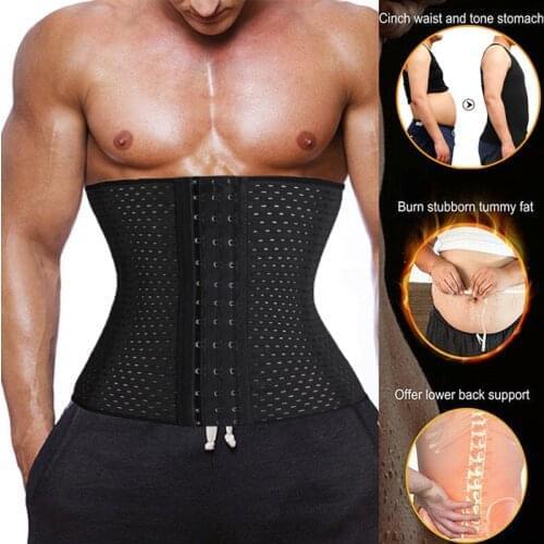 Men Waist Trainer Corset Neoprene Body Shaper Tummy Control Belt Sauna Slimming Strap Fitness Sweat Shapewear for Fat Burner
