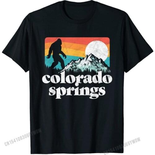 Colorado Springs Retro Bigfoot Mountains T-Shirt Cotton Men T Shirts Funny Tops Shirts Brand Group
