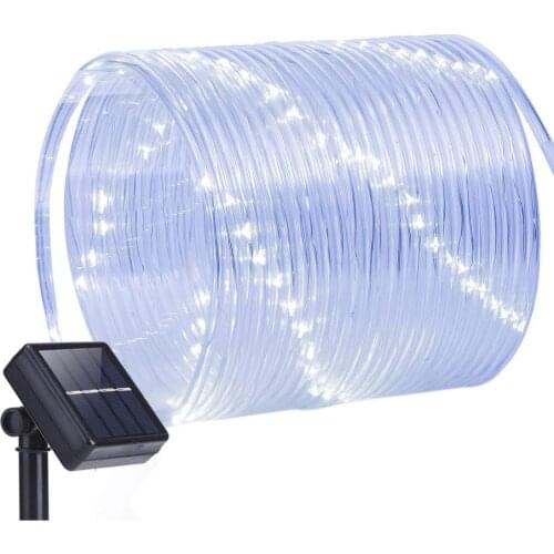 50/100 LEDs Solar Powered Rope Tube String Lights Outdoor Waterproof Fairy Lights Garden Garland For Christmas Yard Decoration