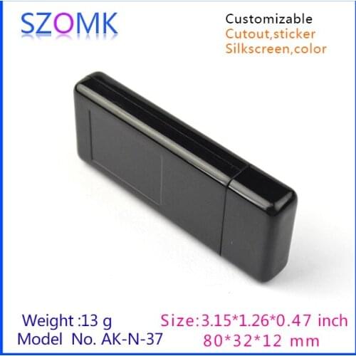 Hot selling plastic diy enclosure box for usb stick (10 pcs) 80*32*12mm 2015 new diy plastic enclosure, usb stick shell box