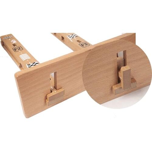 Interactive Early Education Toy Puzzle Fun Assembling Four Layer Rail Glider Car Beech Wooden Assembly Inertia Sliding Car