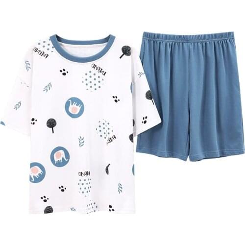 Summer Fashion Sleepwear Womens Home Cothes 2021 Pijama Feminina Cotton Pajams Nightshirt Suit Pyjamas Sets Short Pant