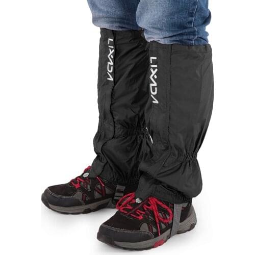 Lixada 1 Pair Gaiters Outdoor Zipper Closure Wear Water Resistant Cloth Gaiters Leggings Cover for Biking Snowboarding Hiking