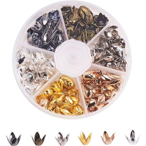 300Pcs Flower Metal Iron Loose Spacer Flat Bead Caps End Cap for DIY Jewelry Making Accessories