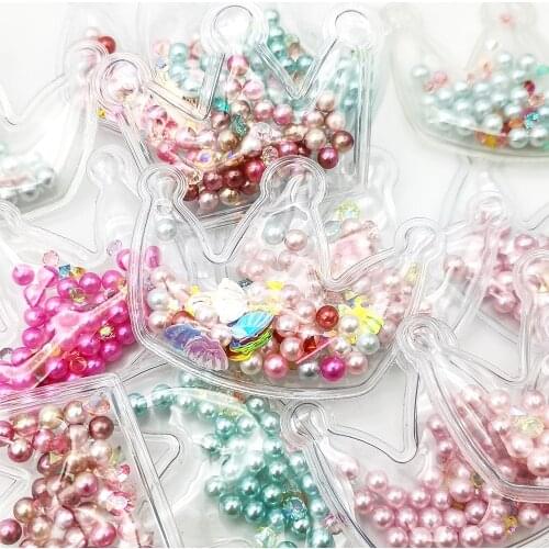 Cute Transparent Plastic Bag Shakers Quicksand Beads Heart Pearl DIY Make Hair Clip Accessories Jewelry Craft,1Yc10436
