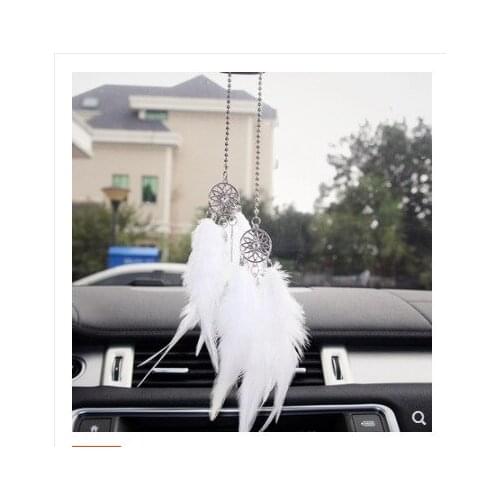 ZK30 Mini Dream Catcher Car Pendant Ornament Wind Chimes Feather Car Interior Home Decoration Hanging Adornment Handmade Gifts