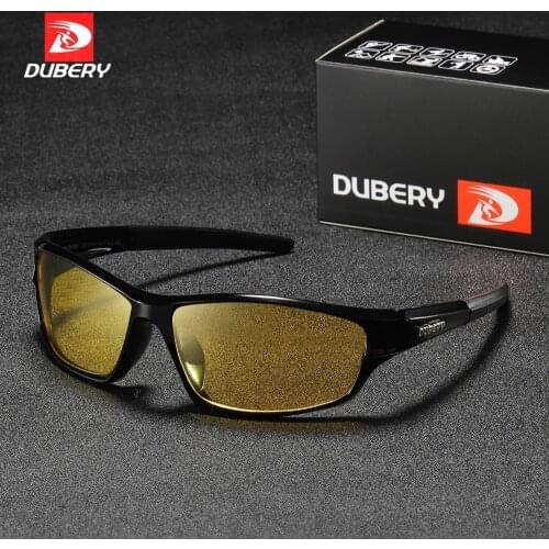DUBERY 2019 Brand Polarized Night Vision pilot Sunglasses Mens Retro Male Sun Glasses For Men Cool Luxury Mirror Shades Oculos