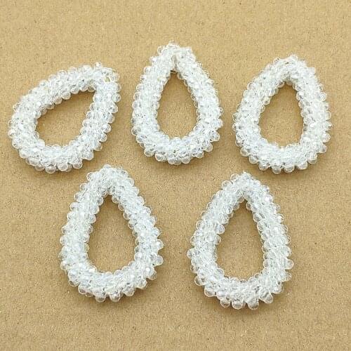 New arrival! 44x33mm 20pcs Hand-woven Crystal Drop charm for Handmade Earring Making DIY Parts,Jewelry Findings & Components