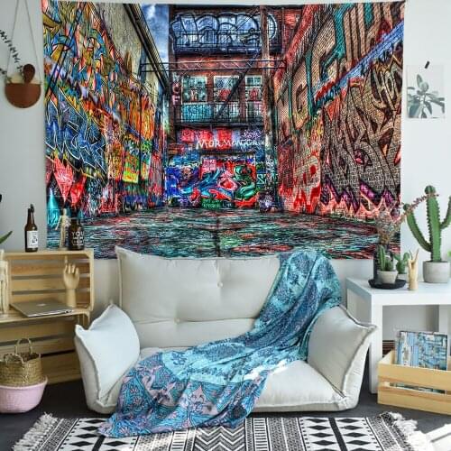 Street Art Wallpapers Tapestry Graffiti Series Art Wall Hanging Tapestries for Living Room Bedroom Home Blanket Decor