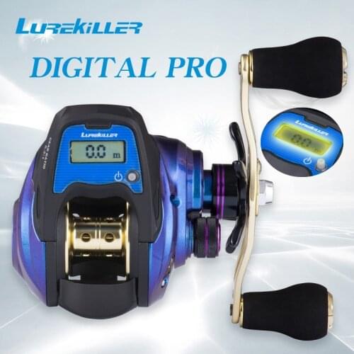 Original Lurekiller 2021 New Digital Display Electronic Fishing Reel Gear Ratio 6.3:1 Low Profile Line Counter Baitcasting Reel
