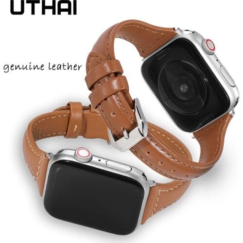UTHAI A49 Watchbands For Apple Watch Leather strap Apple iwatch apple watch Belt band Bracelet Buckle 38MM 40MM 42MM 44MM