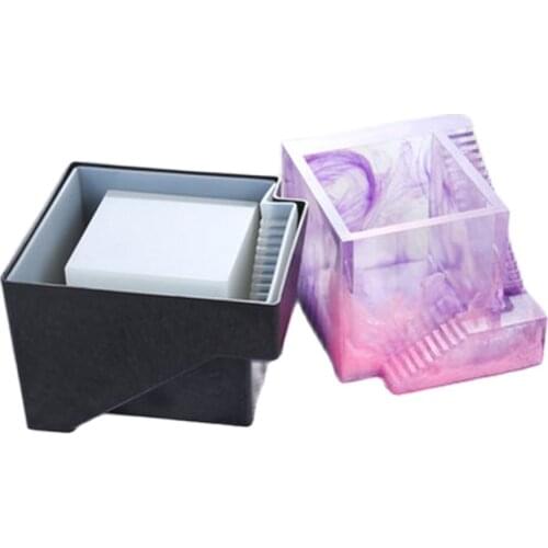 Silicone Mold For Succulent Plants Concrete Square Round With Stairs Desktop Bonsai Flower Pot Mold Handmade Home Decor