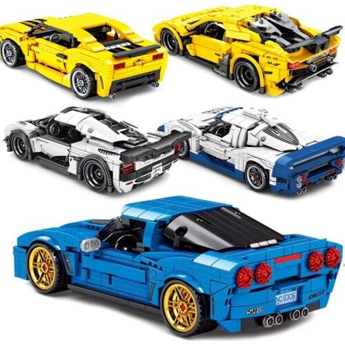 Speed Champions Technical Racer Muscle Car F1 Sets Building Model Blocks Bricks Moc Kits Kid Toy City Vehicle Traffic SuperRun