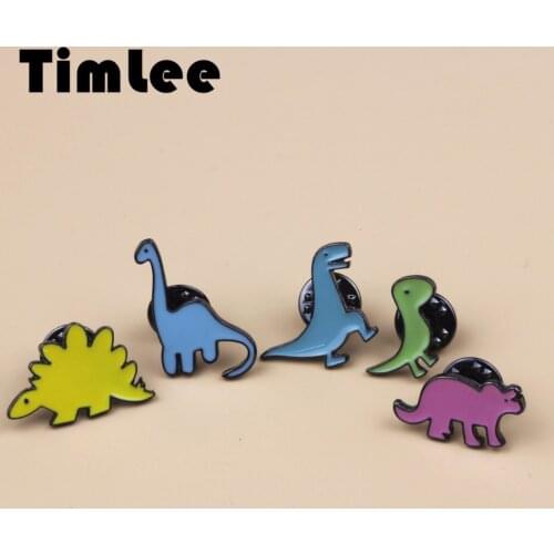 Timlee X063 Free shipping Cute Kids Dinosaurs Dragon Brooch Pins,Fashion Jewelry Wholesale