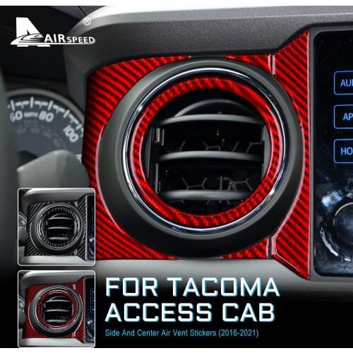 Carbon Fiber for Toyota Tacoma 2016 2017 2018 2019 2020 2021 Accessories Interior Trim Car Side Center Air Outlet Vent Sticker