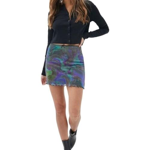 Ladies Country Style Bust Skirt, Women Summer Temperament Daisy/Oil Painting Printing Stringy Selvedge Short Skirt