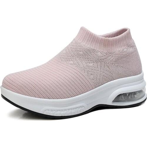 Womens Mesh Breathable Soft Bottom Air Cushion Non-slip Casual Sports Fashion Shoes 2021 Seasons New
