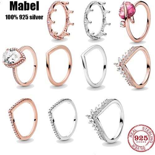 Luxury Original Real 100% 925 Sterling Silver pan ring for Women Fashion temperament Authentic high quality couples Jewelry