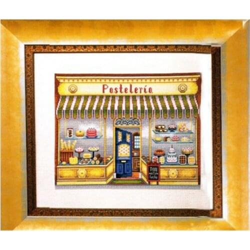 Magazine Home Decoration Map Cake Shop Cross Stitch Printed Fabric Kit 11CT14CT18CTDIY Handmade Embroidery Kit