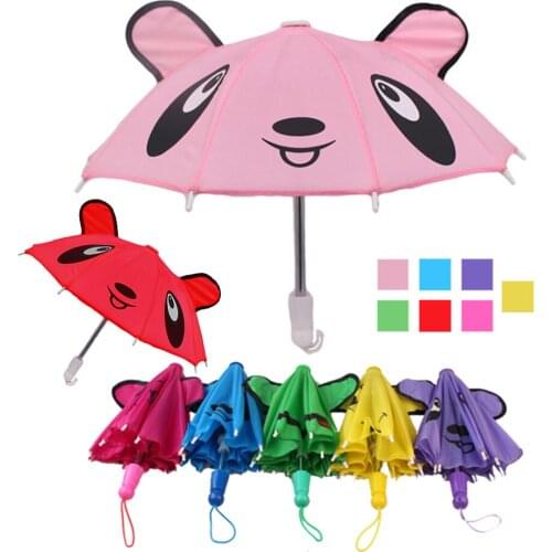 Cute Doll Toys Suny Rainy Umbrella for 18inch American Dolls and Other 18 inch Dolls Decoration Games - Panda