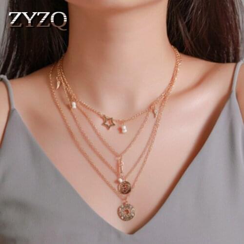 ZYZQ Trendy Hollow Out Star Necklace For Women Euro Hot Selling Accessories Import&Export Jewelry Necklace Wholesale Lots&Bulk