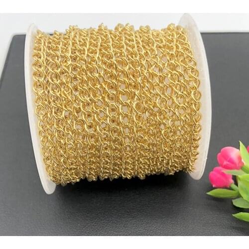 1meter Width 3mm Stainless Steel Link Necklace Gold Rose Chains For Bracelet Extension Chain DIY Jewelry Components No Fade