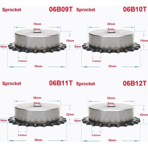 1Pcs 06B 9 Teeth To 24 Teeth Sprocket Wheel Chain Gear Industrial A3 Steel Suitable For 06B Roller Chain