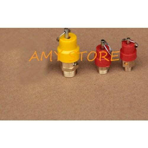 1PCS Red or Yellow Gold Tone 1/8" 1/4" 3/8" 1/2" 3/4" BSPT Dia Male Thread Safety Air Pressure Relief Valve