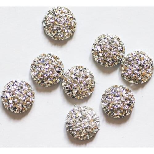 100pcs Resin Bling Convex Mineral Surface 10mm Round Flatback Rhinestone Buttons Ornaments DIY Wedding Appliques Craft -Z254