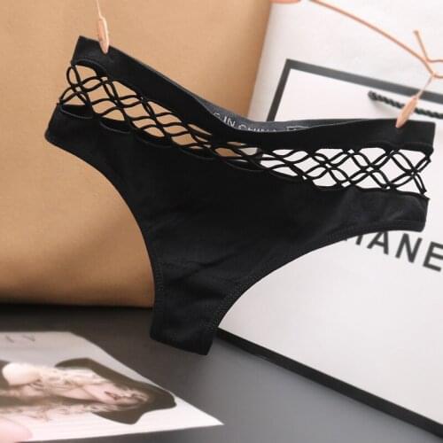 2021 Sexy Hollow Out Lingerie Europe Seamless Sexy Panties Women Elasticity Underwear Temptation Middle-waist G String Underpant