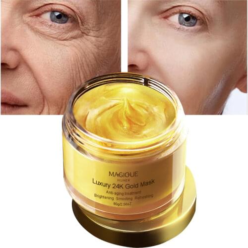 Luxsimel 24k Gold Collagen Crystal whitening facial mask anti aging wrinkle face mask moisturizing for Beauty Skin Care
