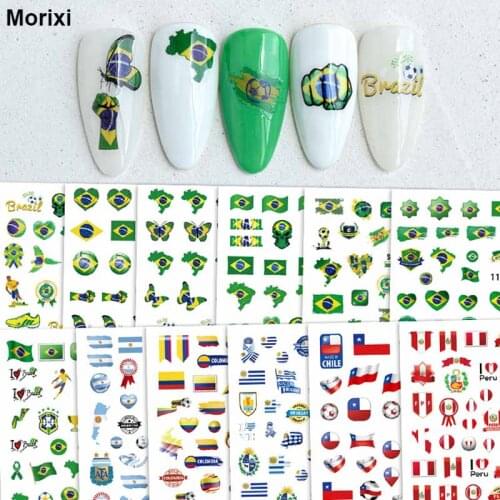 3D nail art sticker for nail art accessories world cup foot ball butterfly flag heart printing self glue slider decal YJ045