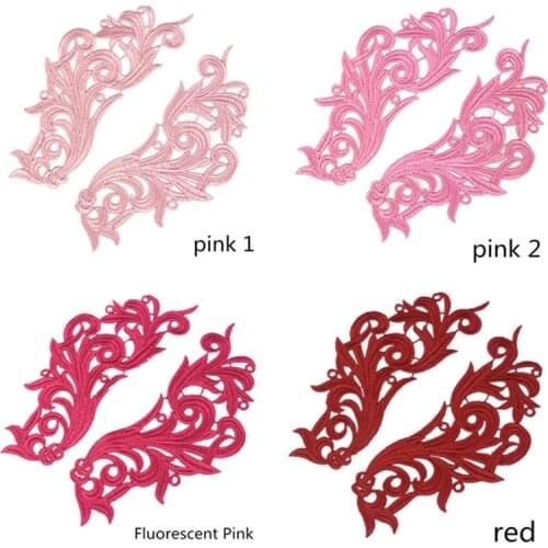 5pairs fluorescent color Flower lace Applique patch multicolor Tango Latin dance ballet costumes Dress Decor Sewing Crafts DA005