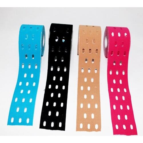 5cm x 5m Useful Roll Hole Kinesiology Tape Medical Elastic Sport Athletic Tape for Muscle Support Strain Injury Pain Relief