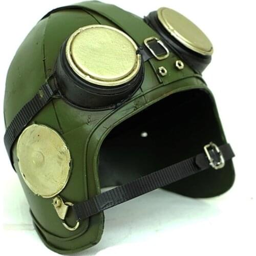 Antique Decor Metal Vintage Pilot Helmet Creative Retro Trinket Miniature Gift Nostalgic Handmade Hand Painted Good Quality