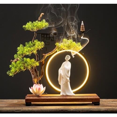 Waterfall Backflow Incense Burner Electric Ceramic Hanging Aroma Lamp Incense Burner Room Quemador De Incienso Home Decor DG50IB