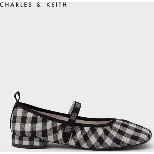 CHARLES&KEITHNew Arrival for Spring2021CK1-70360134-AWomens Plaid decorated Mary Jane shoes