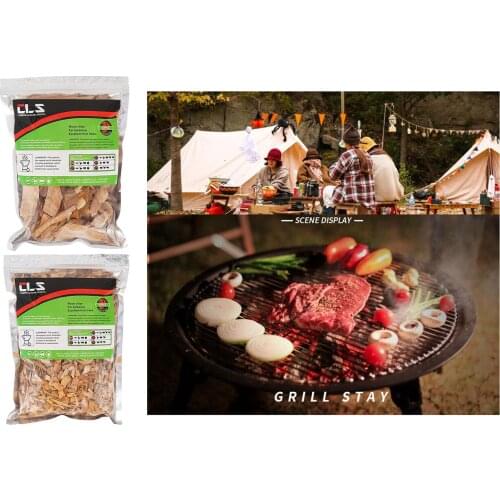 BBQ Wood Chips Natural Apple Wood with Bag for Smoking BBQ Tools 1.1 Lbs