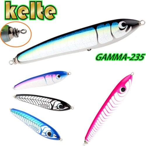 Wood lure/Stick Bait/Pencil wood GAMMA-235/Wood popper/Casting Lure/Carpenter Lure/JerkbaitMahi Mahi/Yellow Tail/Shark