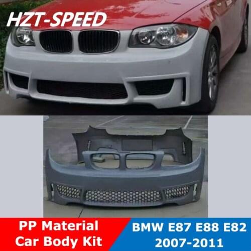E82 PP Unpainted Front Bumper Rear Bumper Car Body Kit For BMW 1 Series E87 E88 E82 Modify 1M Appearance 2007-2011