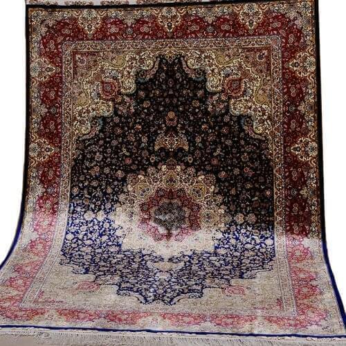 FangCun 4'x6' Handmade Silk Rugs Persian Traditional Carpets Hank Knotted for living rooms and offices