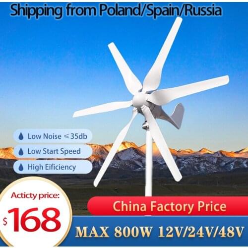 FLTXNY 800W 12V 24V 48V Portable Wind Turbine Household 6 Blades Small Wind Generators For Home Roof Low Wind Speed