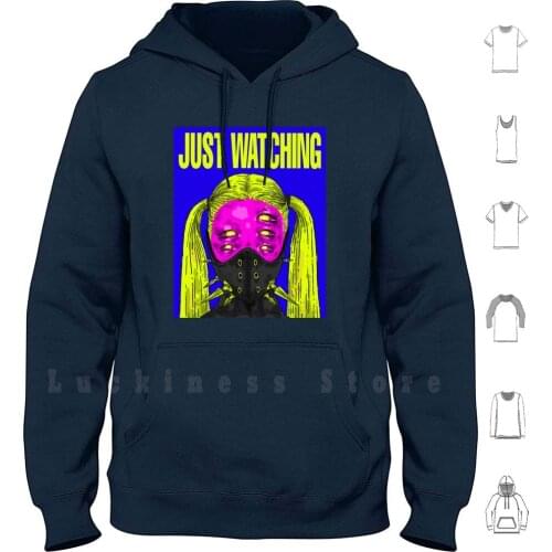 Just Watching Hoodie Long Sleeve Punk Punkgirl Popart Comic Eye Monster Creepy Vaporwave Anime Manga Tokyo Fashion
