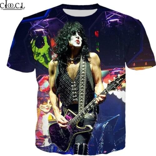 HX Newest Popular Rock Singer KISS Band T Shirt 3D Print Fashion Harajuku Streetwear Pullover Tops Clothes Drop Shipping