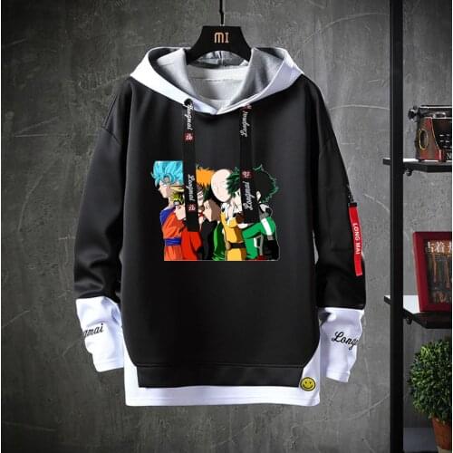 Game anime My Hero Academia Hooded Teenagers Costume Unisex Casual Fake Two-Piece Hoodies Sweatshirt jacket coat